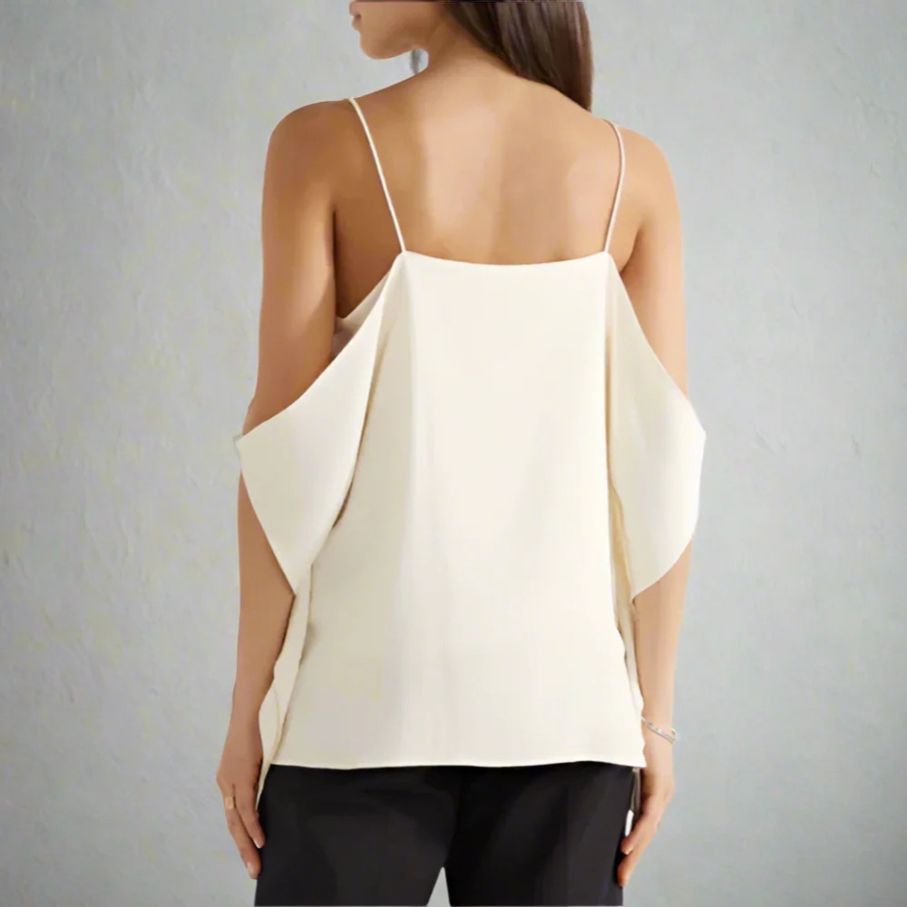 THEORY NWT Petteri Rosina Crepe Camisole Cami Tank Top Blouse S Black - Picture 5 of 10
